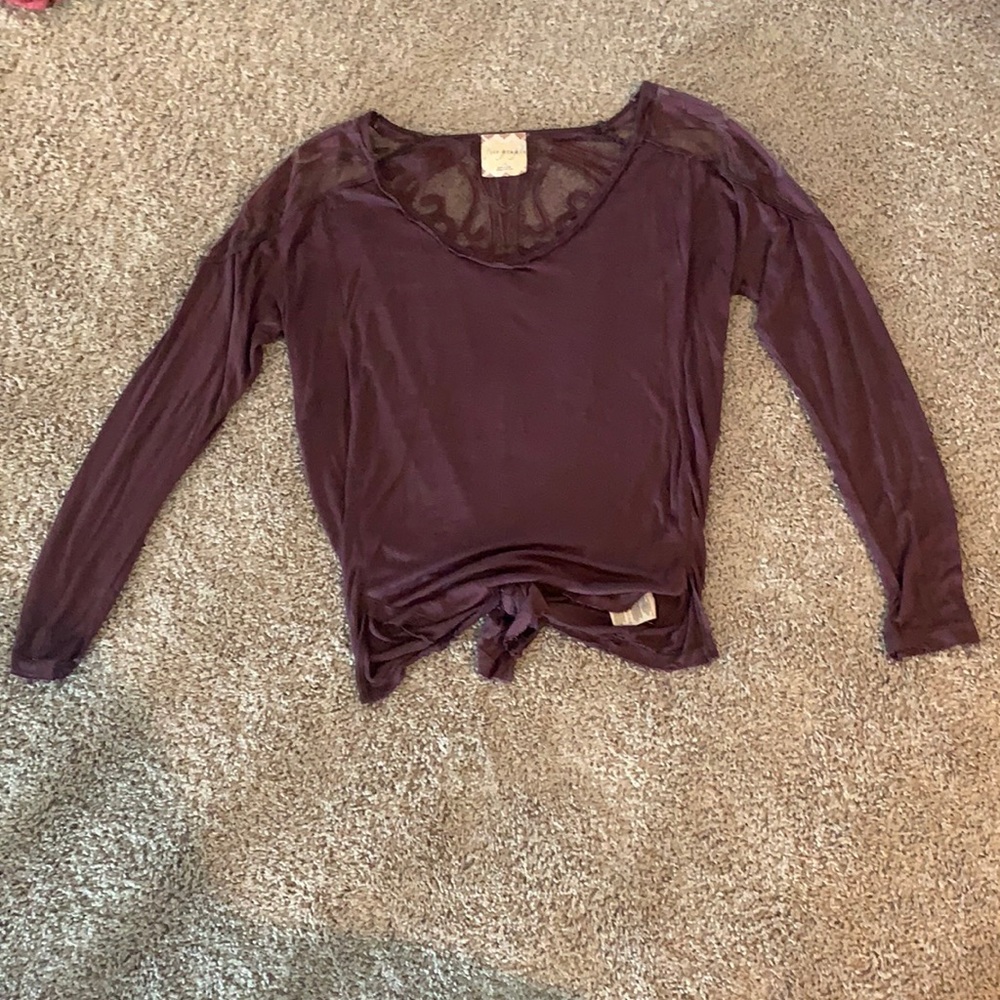 Free People purple long sleeve blouse